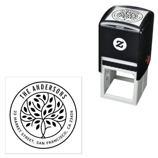 ツリモダンー |ファミリカスタムー名と差出人住所 セルフインキングスタンプ (インサイチュ)