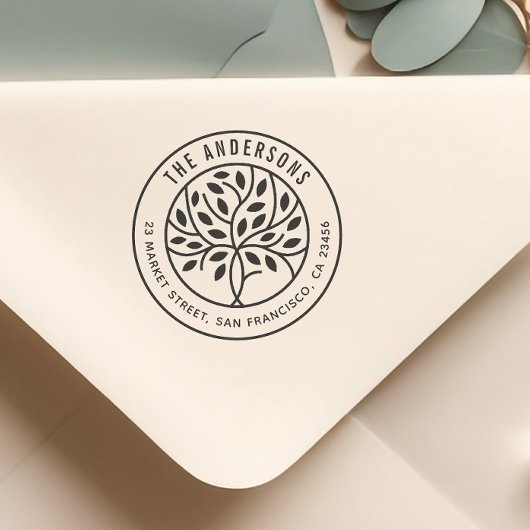 ツリモダンー |ファミリカスタムー名と差出人住所 セルフインキングスタンプ