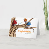 ツリーおめでとうのカードの小さな家 カード (正面)