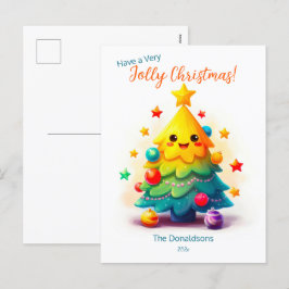 ツリーおもしろいクリスマスポストカード シーズンポストカード