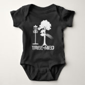 ツリーおもしろいナイドディスクゴルフプレーヤージョークフリスビー ベビーボディスーツ (正面)