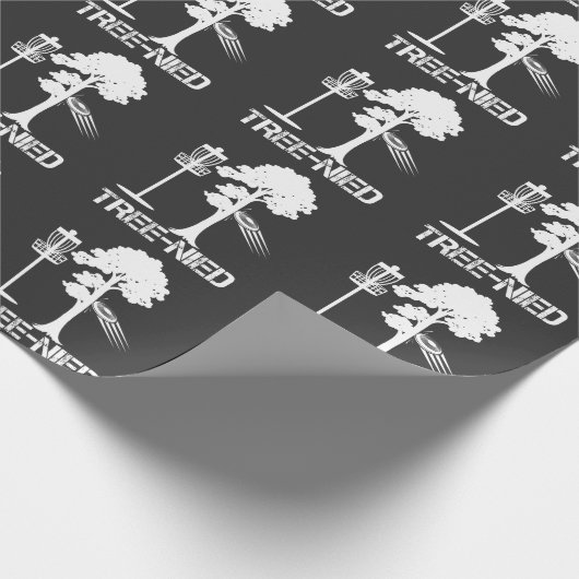 ツリーおもしろいナイドディスクゴルフプレーヤージョークフリスビー ラッピングペーパー (角)