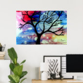 ツリーおよびインクの透明層 ポスター (ホームオフィス)