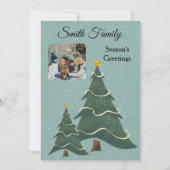 ツリーお洒落ブルーグリーン写真 シーズンカード (正面)