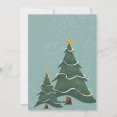 ツリーお洒落ブルーグリーン写真 シーズンカード (裏面)