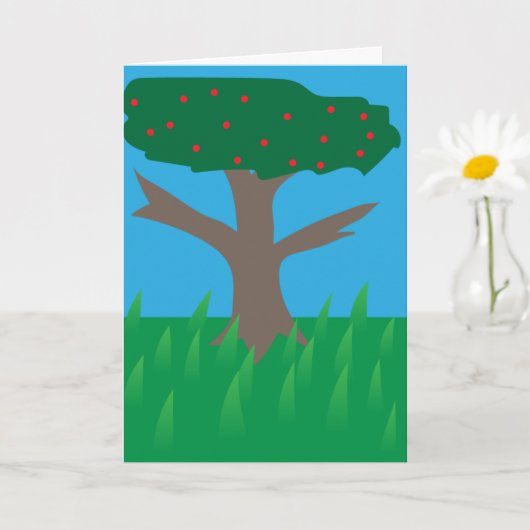 ツリーお洒落誕生日、YEWへのハッピーバースデー カード (小さな植物)