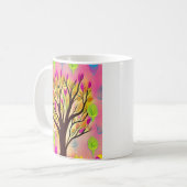 ツリーかわいらしのイラストレーションと引用文 コーヒーマグカップ (正面左)