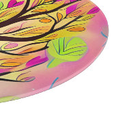 ツリーかわいらしカラフルイラストレーション カッティングボード (角)