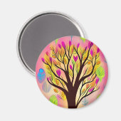 ツリーかわいらしカラフルイラストレーション マグネット (正面/裏面)