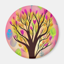 ツリーかわいらしカラフルイラストレーション マグネット