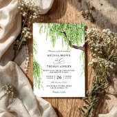 ツリーしだれ柳の予算QRコー結婚ド 招待状