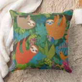 ツリーでくつろぐナマケモノのクッション クッション (ブランケット)