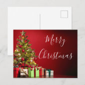 ツリーとギフトのクリスマス ポストカード (正面/裏面)
