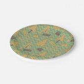 ツリーとギフトシルエット ペーパープレート (アングル)