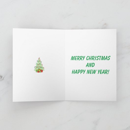 ツリーとギフト付きメリークリスマスグリーティングカード シーズンカード (内部)