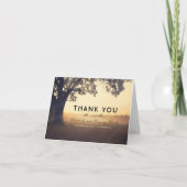 ツリーとストリングライトのラスティックウェディングサンクス サンキューカード (正面)