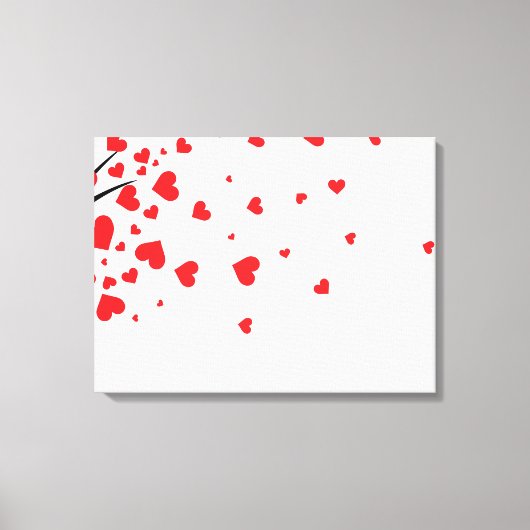 ツリーとハート離れ キャンバスプリント (正面)