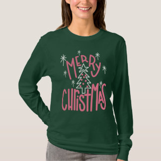 ツリーとメリークリスマス Tシャツ