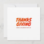 ツリーと秋でシックなハッピー葉感謝祭 招待状 (裏面)