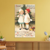 ツリーによる心のこもったクリスマスグリーティングキッズ キャンバスプリント (インサイチュ (リビング))