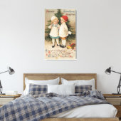 ツリーによる心のこもったクリスマスグリーティングキッズ キャンバスプリント (インサイチュ (寝室))