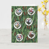 ツリーにクリスマスチキンのオーナメント カード (黄色い花)