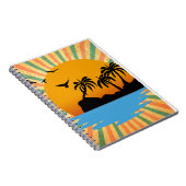 ツリーのあるレトロな夕日 ノートブック (右側)