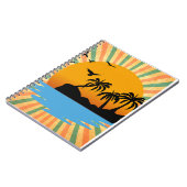 ツリーのあるレトロな夕日 ノートブック (左側)