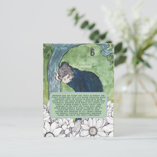 ツリーのしきい値の詩のヴィンテージアービクトリアント ポストカード (スタンド正面)