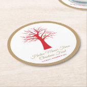 ツリーのイベントのパトリッジ ラウンドペーパーコースター (アングル)