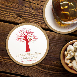 ツリーのイベントのパトリッジ ラウンドペーパーコースター