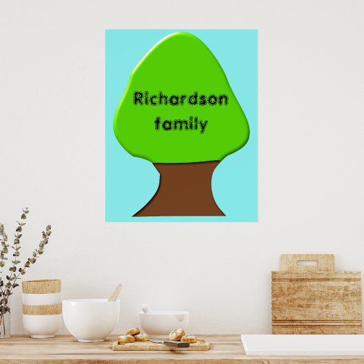 ツリーのカスタマイズ可能なファミリーツリーポスター ポスター (キッチン)