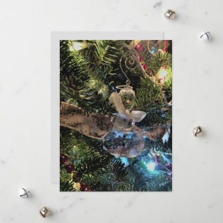 ツリーのガラスの雪だるまオーナメント シーズンカード