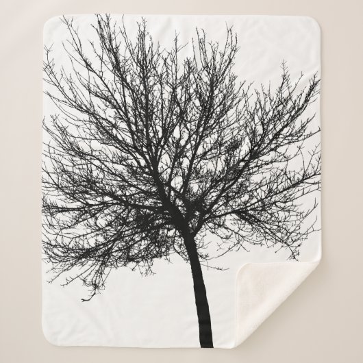 ツリーのシルエット シェルパブランケット (正面)