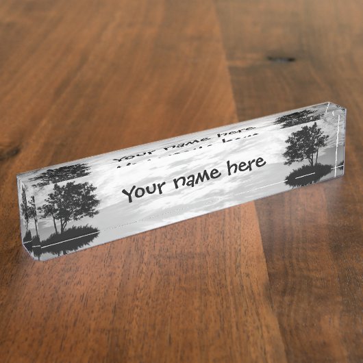 ツリーのシルエット デスクネームプレート (側面)