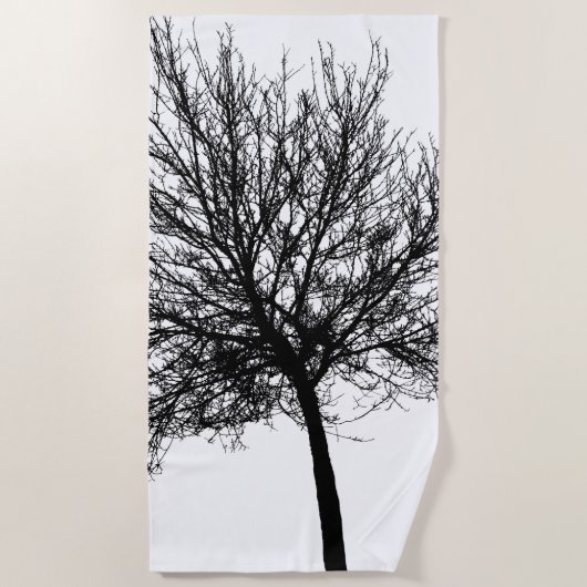 ツリーのシルエット ビーチタオル (正面)