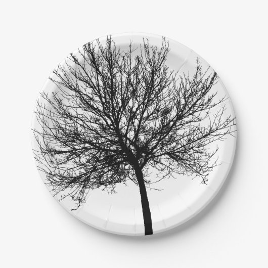 ツリーのシルエット ペーパープレート (正面)