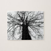 ツリーのシルエット（白黒） ジグソーパズル (横)