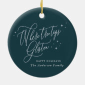 ツリーのトップがクリスマスの休日を聞く セラミックオーナメント (裏面)