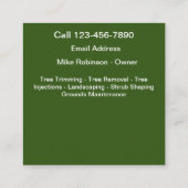 ツリーのトリミングと削除サービス スクエア名刺 (裏面)