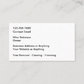 ツリーのトリミングの削除のクリア 名刺 (裏面)