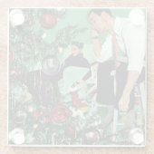 ツリーのトリミング ガラスコースター (裏面)