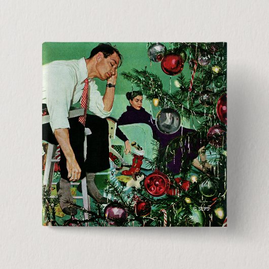 ツリーのトリミング 缶バッジ (正面)