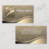 ツリーのロゴ（横） | 金ゴールド金属波 名刺 (正面/裏面)