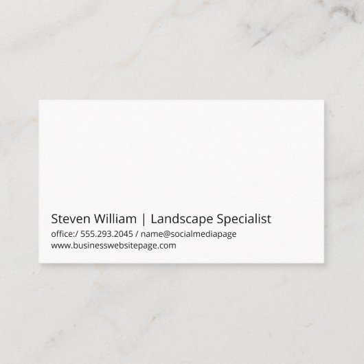 ツリーのロゴ | 芝刈り機と草 名刺 (裏面)