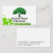 ツリーのロゴ | 芝刈り機と草 名刺 (正面/裏面)
