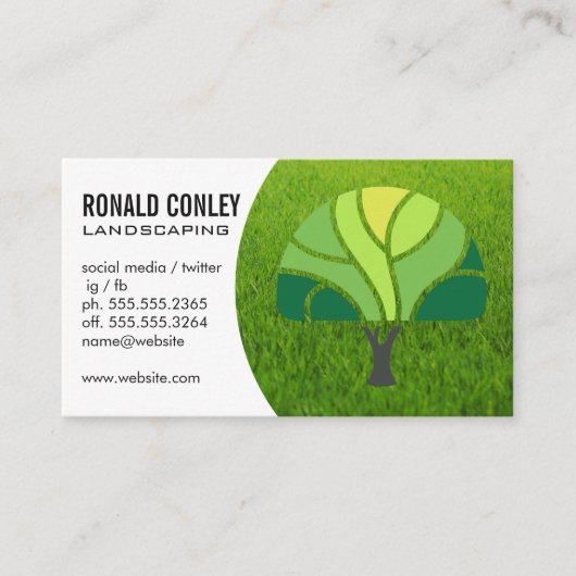 ツリーのロゴ |芝生 名刺 (正面)