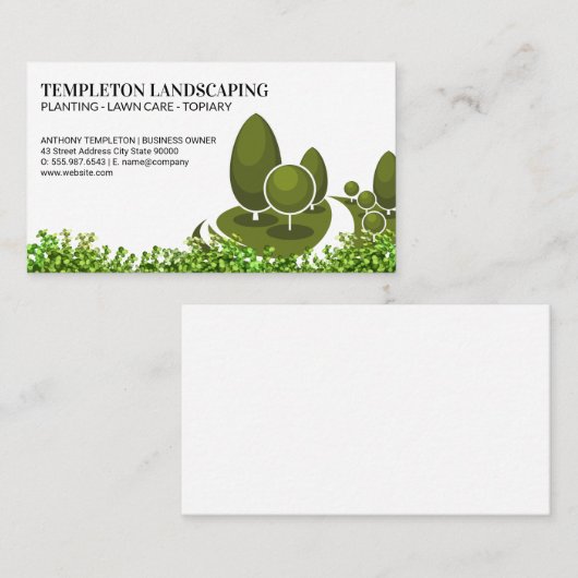 ツリーのロゴ | 茂み | 横 名刺 (正面/裏面)