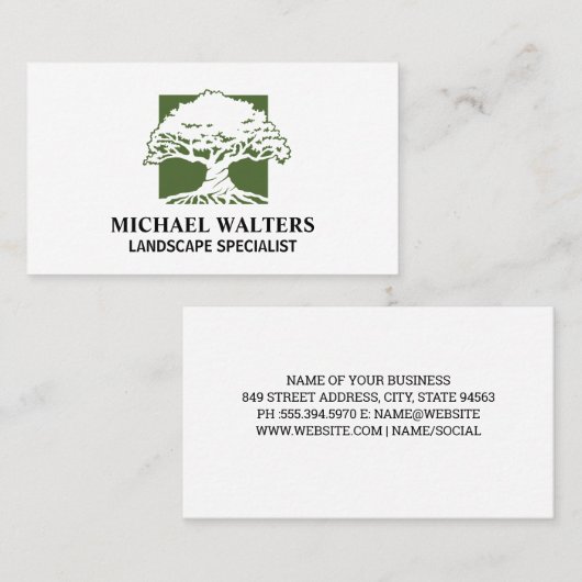 ツリーのロゴ |造園 名刺 (正面/裏面)