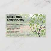 ツリーのロゴ | 造園 | 庭園の背景 名刺 (正面)